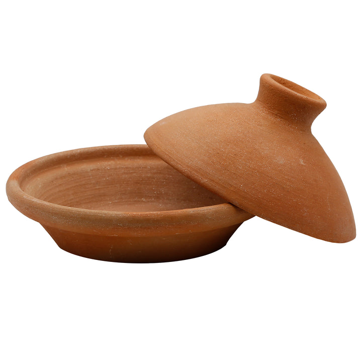 Κατσαρόλα Tagine 20 cm από φυσικό πηλό και πηλό, χωρίς γλάσο ως παραδοσιακό πιάτο κατσαρόλας