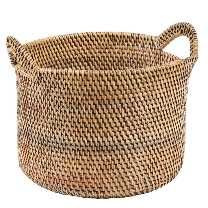 Καλάθι Rattan Elie καφέ με χερούλι