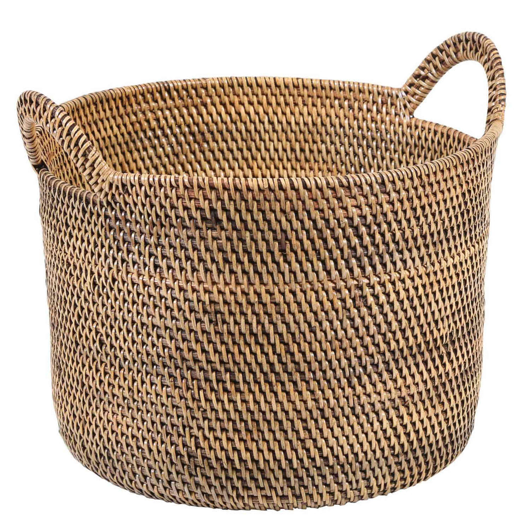 Καλάθι Rattan Elie καφέ με χερούλι