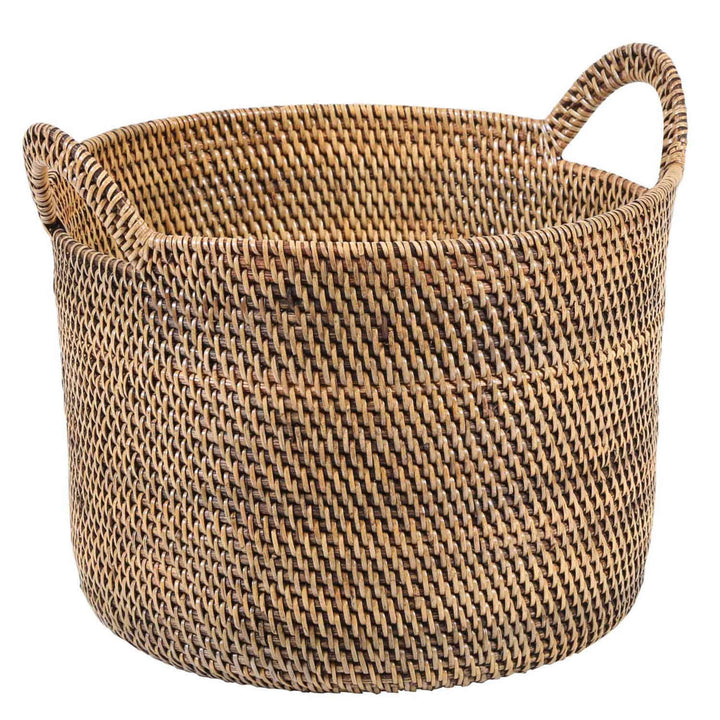 Καλάθι Rattan Elie καφέ με χερούλι