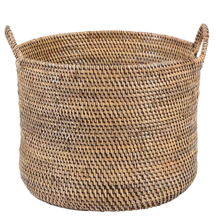 Καλάθι Rattan Elie καφέ με χερούλι