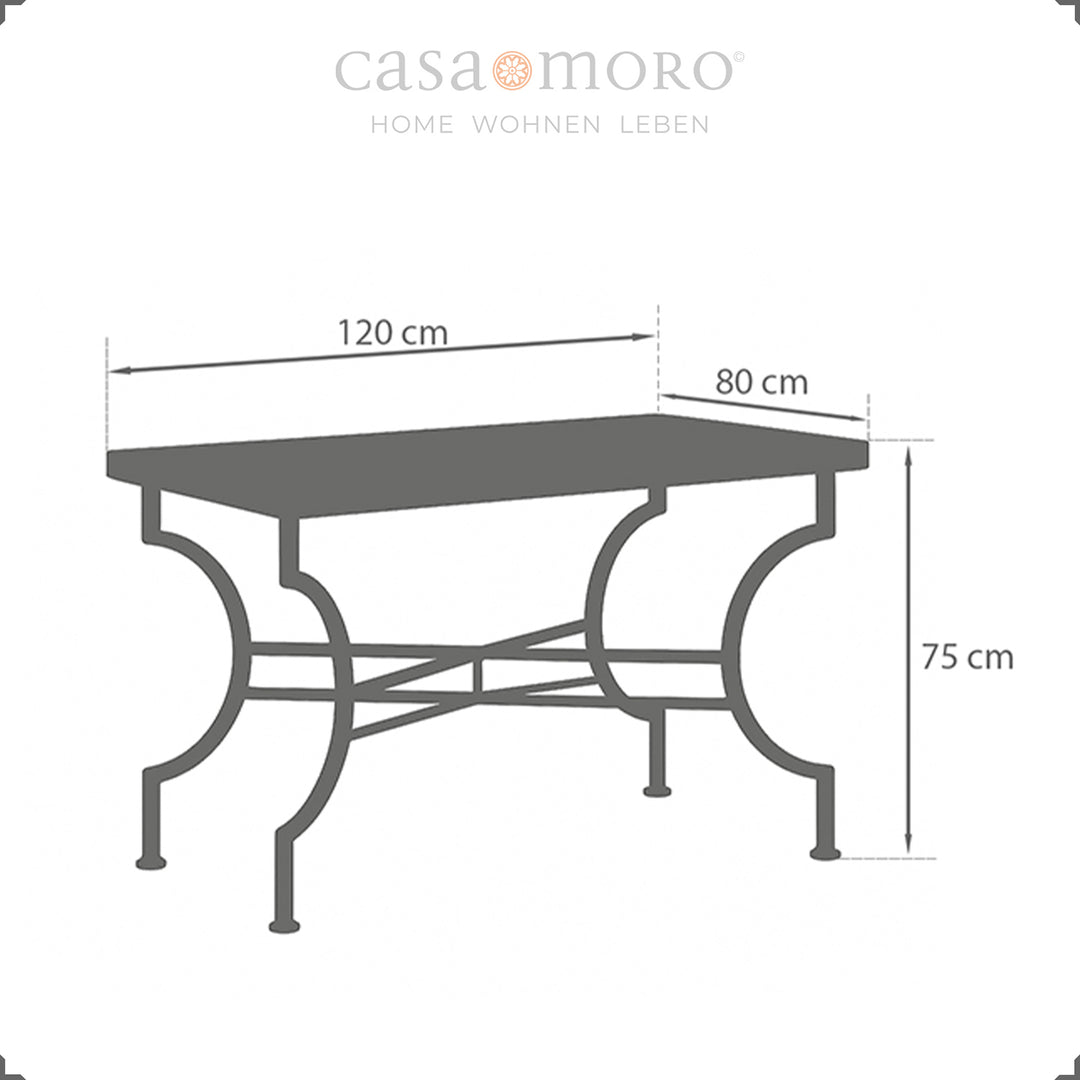 Διαστάσεις: 120 x 80 cm, ύψος 75 cm - πολυχρηστική τραπεζαρία για τέσσερα έως έξι άτομα