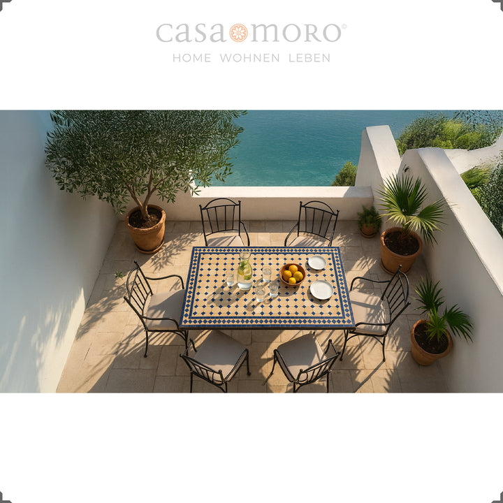 Τραπέζι 120x80 cm τραπέζι μωσαϊκό - ιδανικό ως τραπέζι κήπου, τραπεζαρία ή τραπέζι με πλακάκια εξωτερικού χώρου