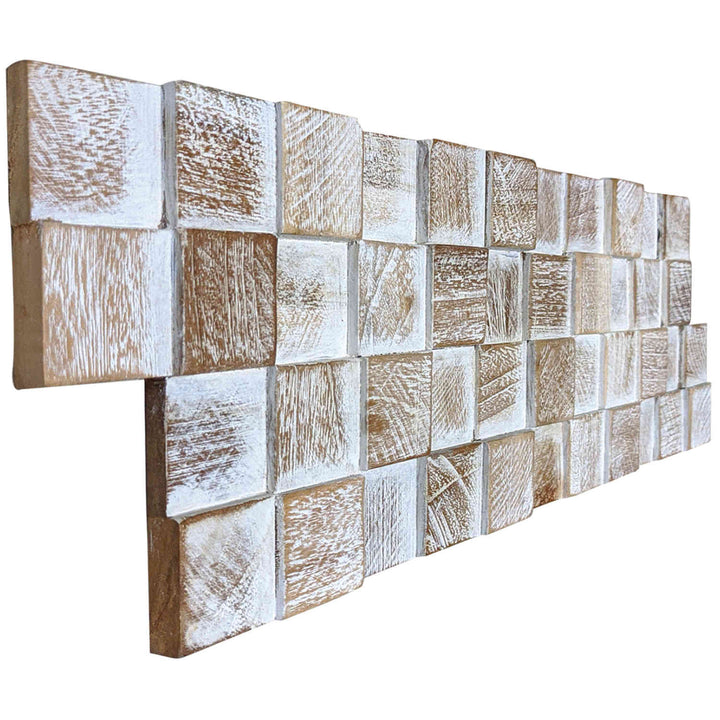 Ξύλινη επένδυση τοίχου White Washed Cube