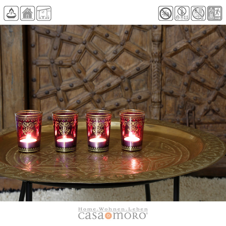 Tealight γυαλί βιολε-μωβ σετ 6 τεμαχίων