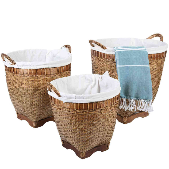 Καλάθι ρούχων από Rattan Lea με χερούλι