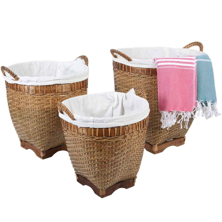 Καλάθι ρούχων από Rattan Lea με χερούλι