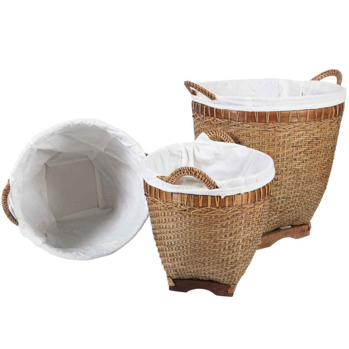 Καλάθι ρούχων από Rattan Lea με χερούλι