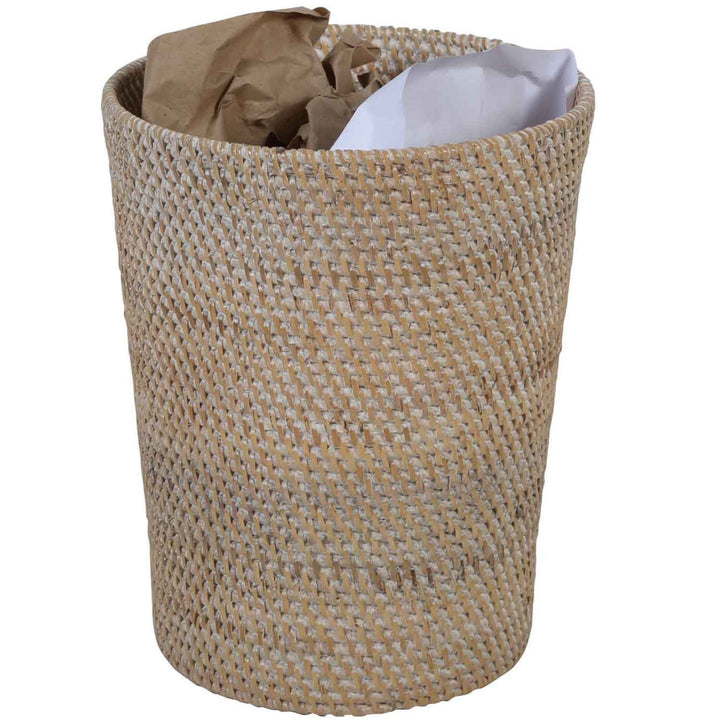 Καλάθι απορριμμάτων από ρατάν Nila White Wash