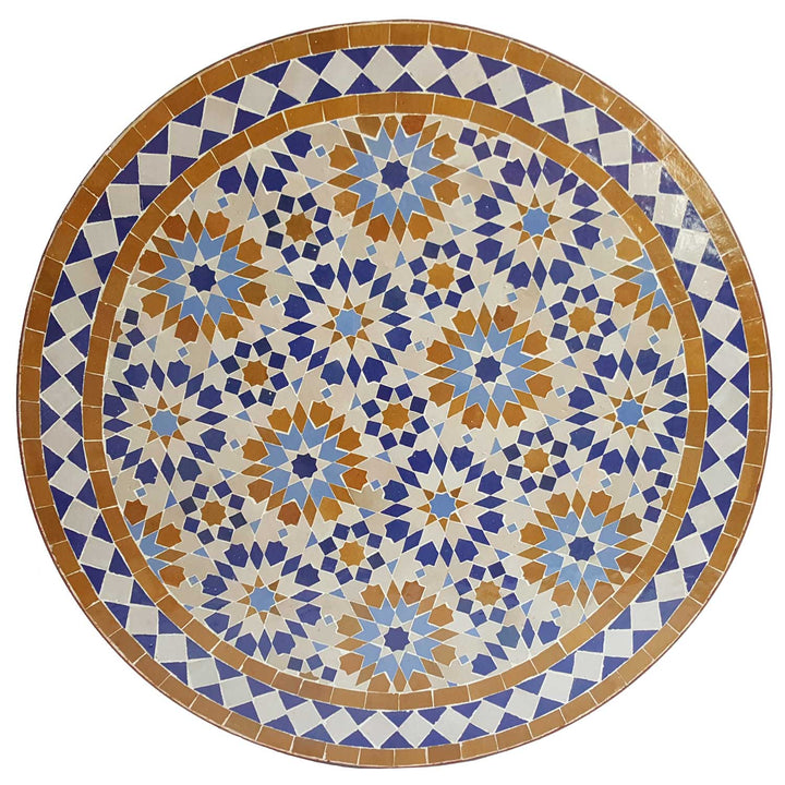 Τραπέζι Bistro Mosaic Στρογγυλό 70 cm Ankabut Brown