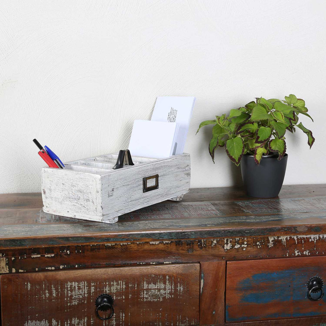 Desk Organizer με 6 διαμερίσματα - Λευκό