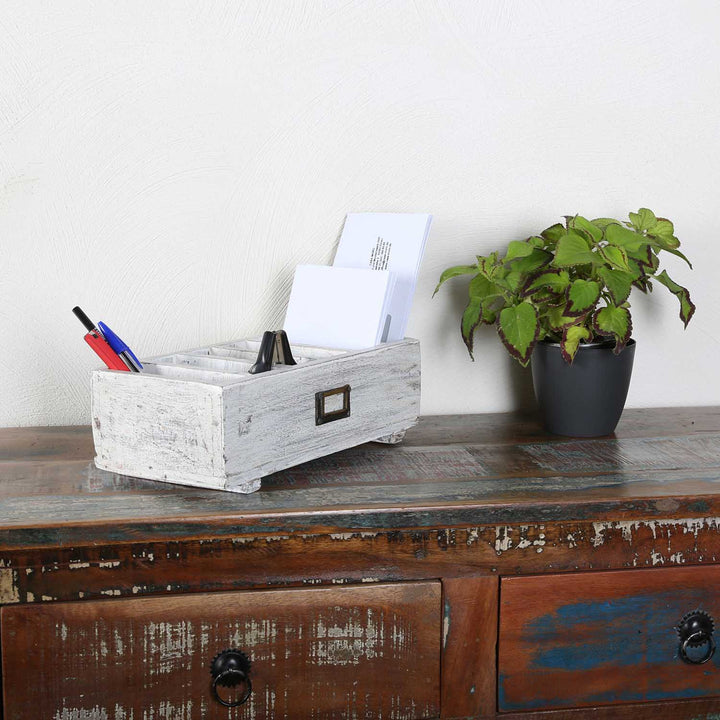 Desk Organizer με 6 διαμερίσματα - Λευκό