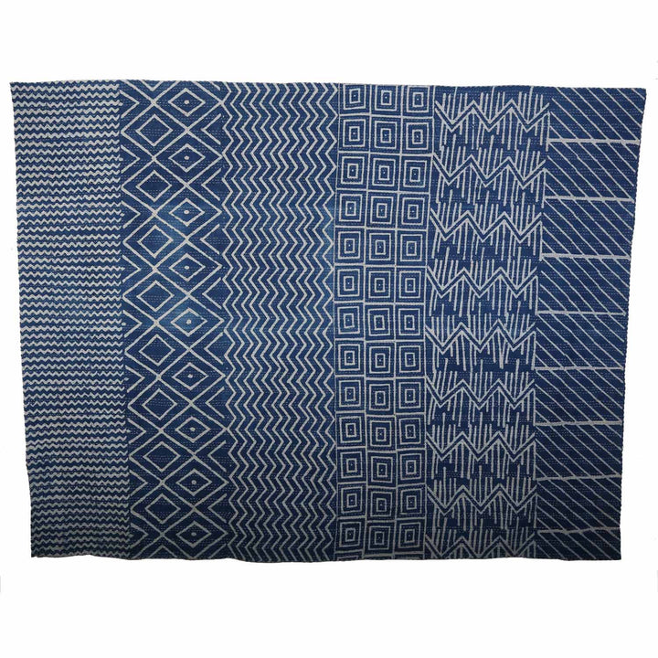 Ethno κουβερλί Kantha μπλε