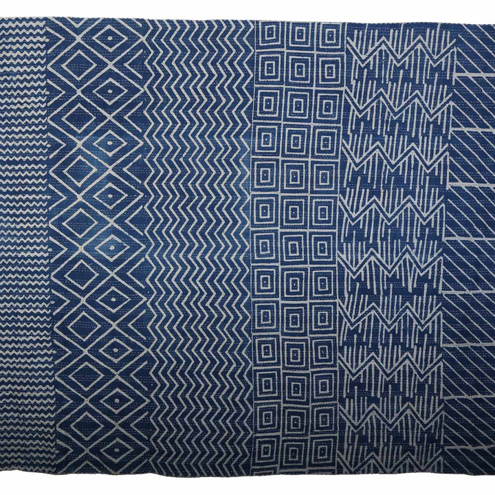 Ethno κουβερλί Kantha μπλε