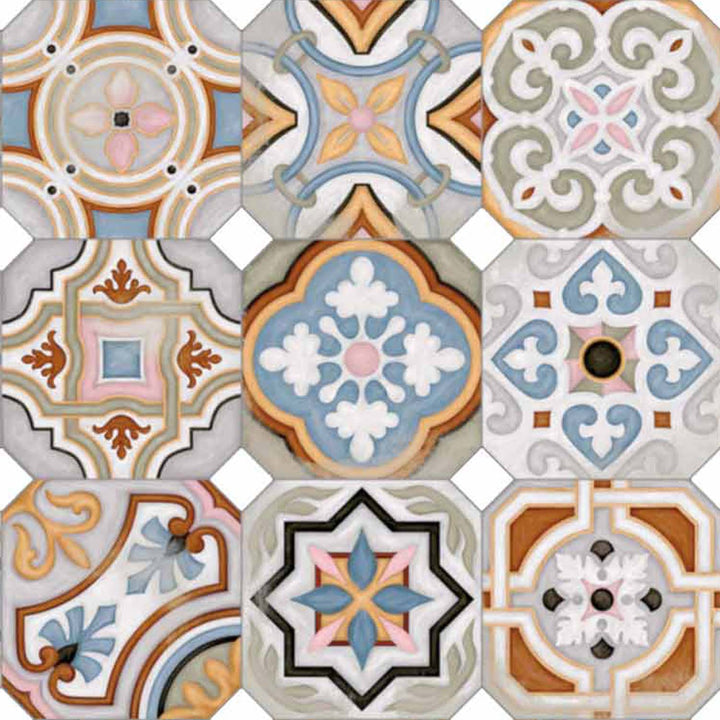 Ρετρό Πλακάκια Patchwork 20x20 cm – Πολύχρωμα