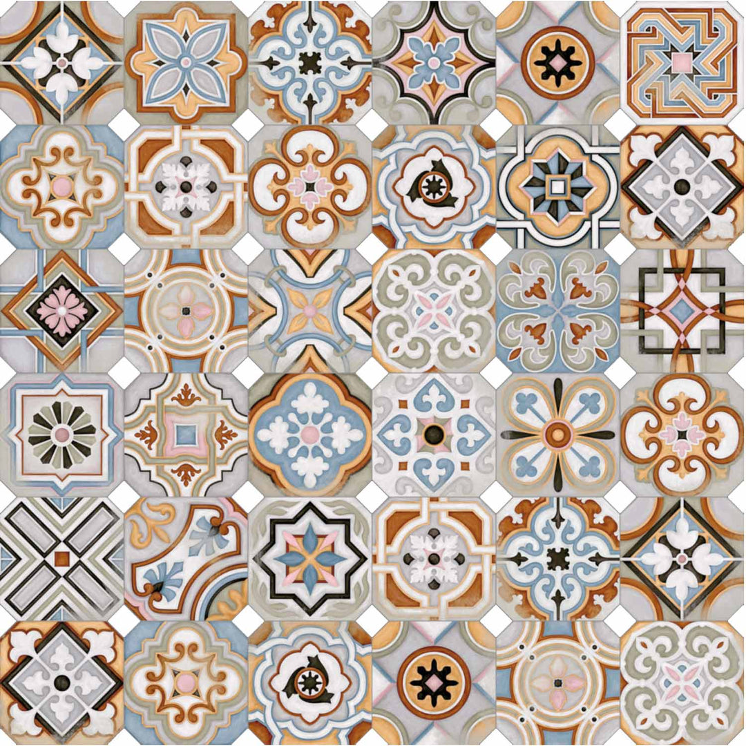 Ρετρό Πλακάκια Patchwork 20x20 cm – Πολύχρωμα