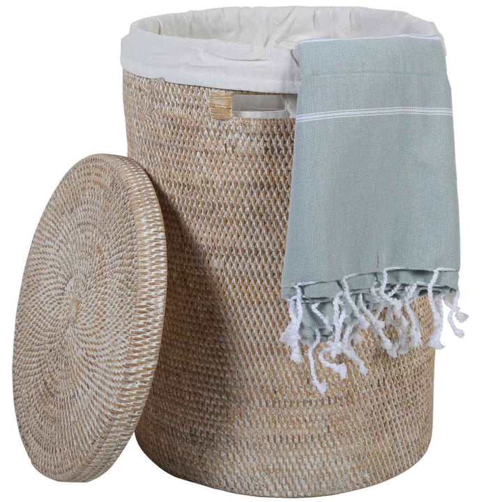 Καλάθι ρούχων από Rattan Cleo White