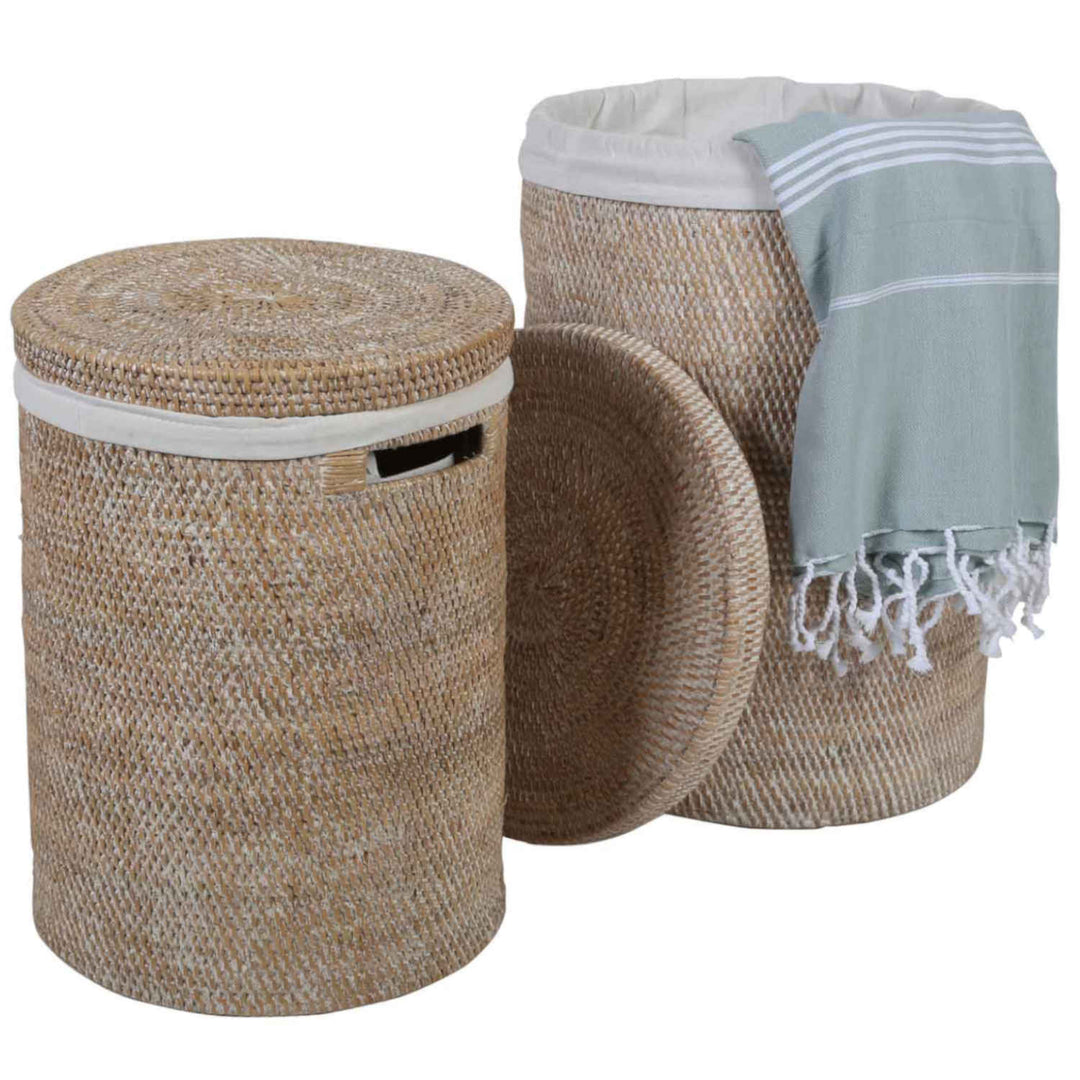 Καλάθι ρούχων από Rattan Cleo White
