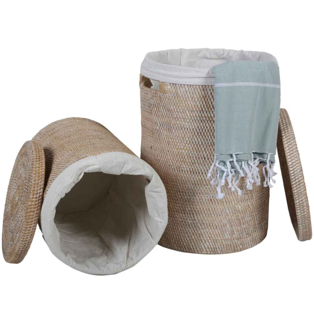 Καλάθι ρούχων από Rattan Cleo White