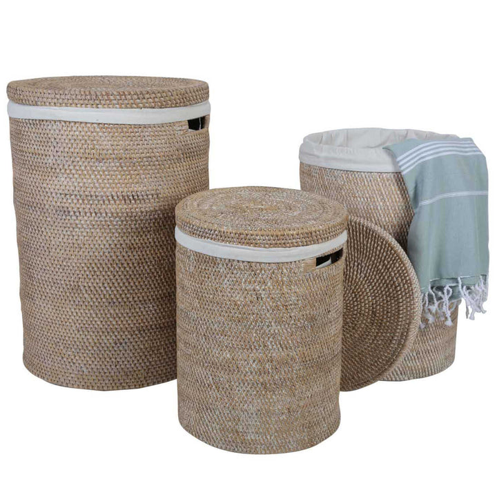 Καλάθι ρούχων από Rattan Cleo White