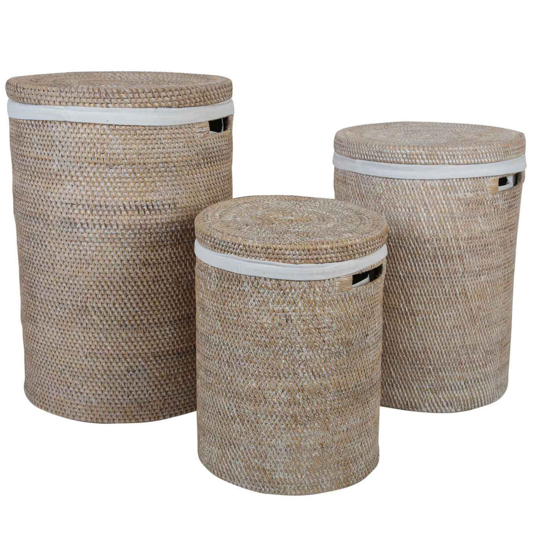 Καλάθι ρούχων από Rattan Cleo White