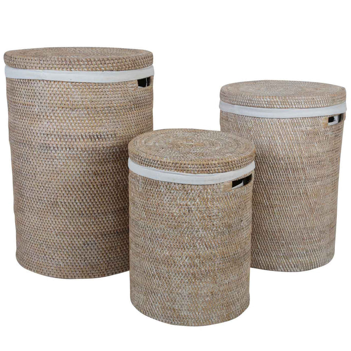 Καλάθι ρούχων από Rattan Cleo White