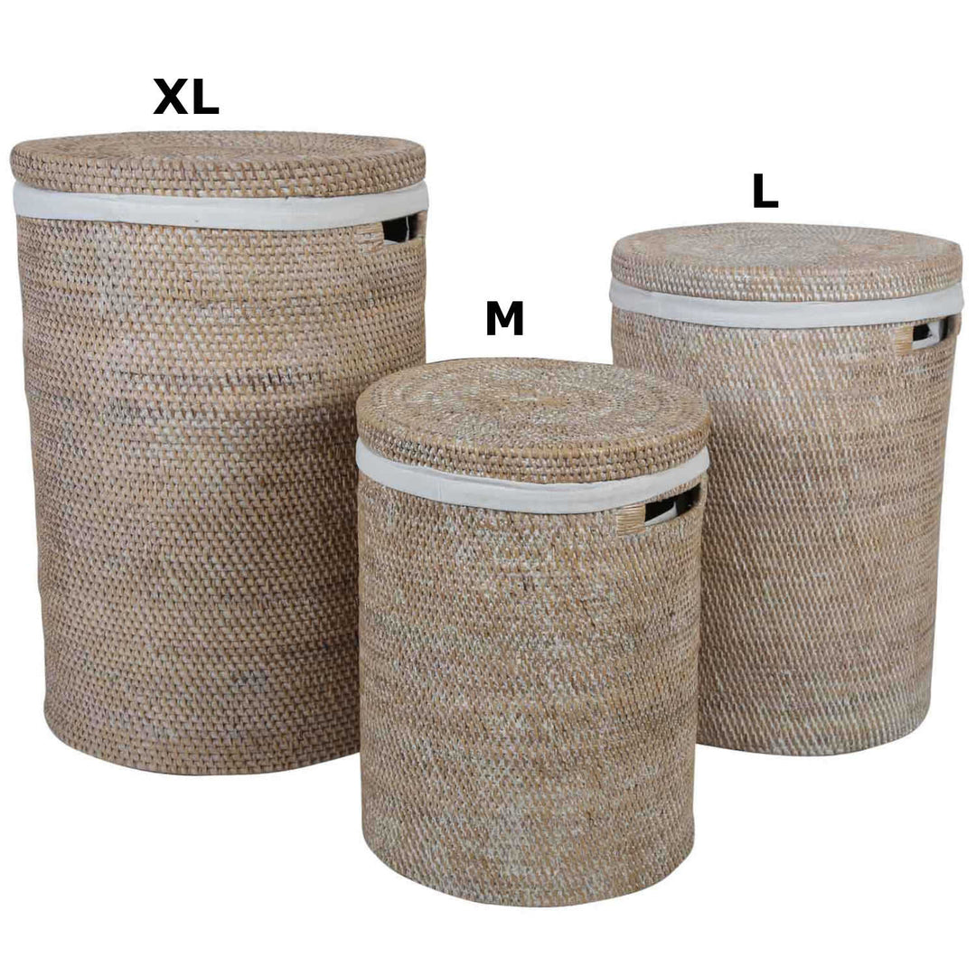 Καλάθι ρούχων από Rattan Cleo White