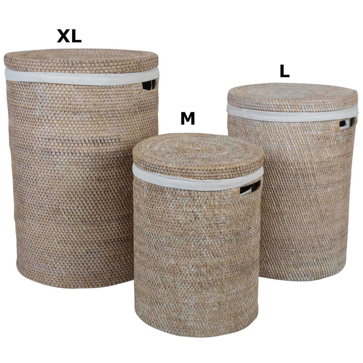 Καλάθι ρούχων από Rattan Cleo White