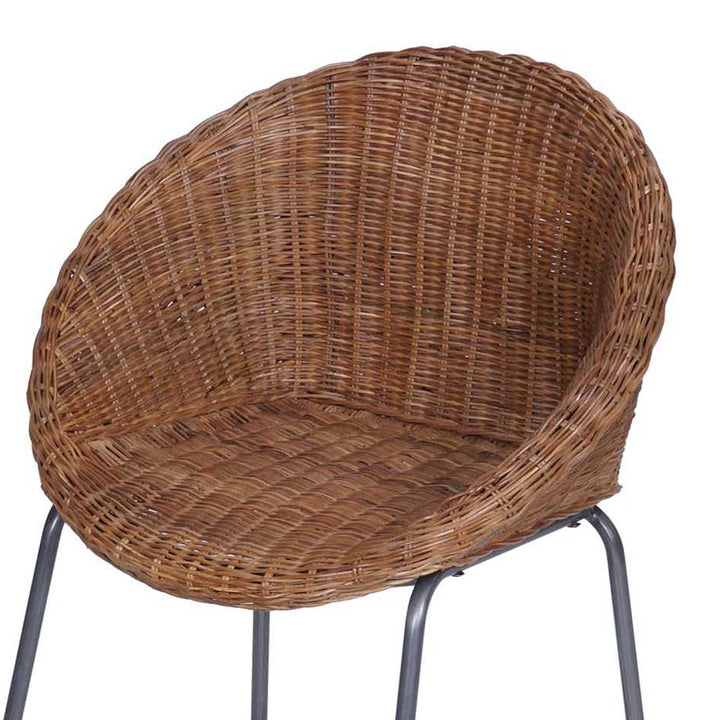 Στρογγυλή πολυθρόνα rattan Cintra καφέ