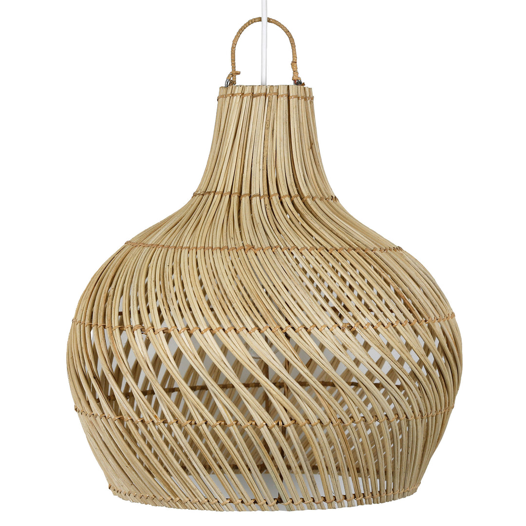 Φυσικό φωτιστικό οροφής rattan με οργανική, χειροποίητη δομή και απαλό σχήμα δακρύου