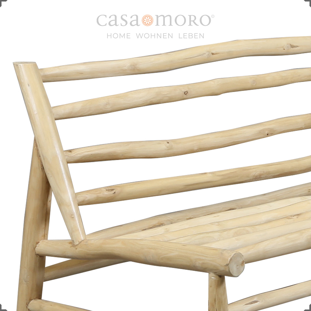 Τριθέσιος καναπές 180 × 86 × 72 cm, πλαίσιο από κλαδιά τικ με μαξιλάρια καθίσματος και πλάτης