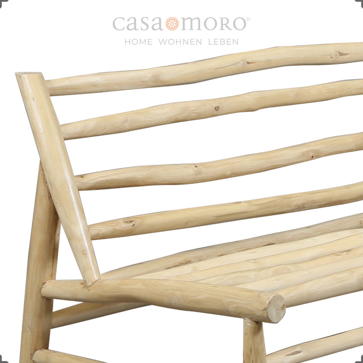 Τριθέσιος καναπές 180 × 86 × 72 cm, πλαίσιο από κλαδιά τικ με μαξιλάρια καθίσματος και πλάτης