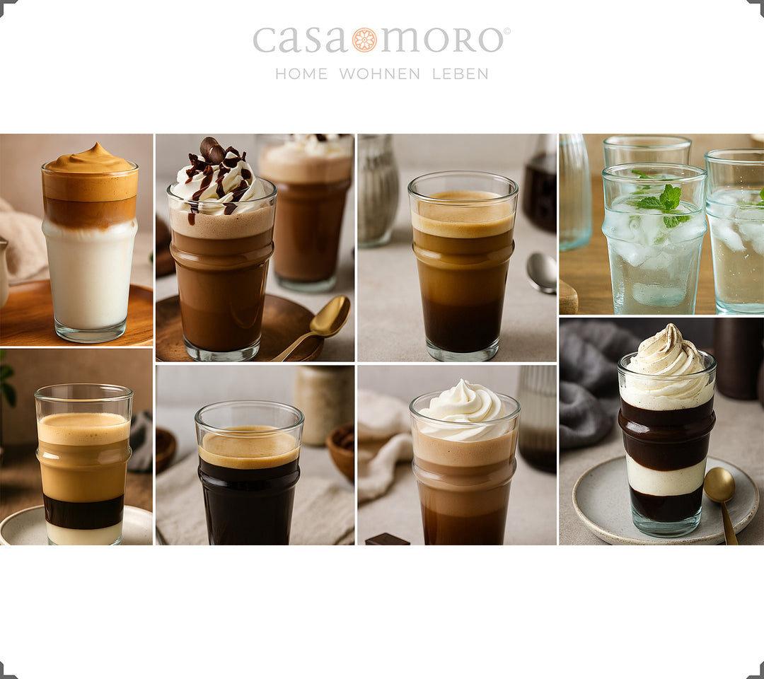 Σετ με 4 ποτήρια latte macchiato - φυσητά στο χέρι από ανακυκλωμένο γυαλί