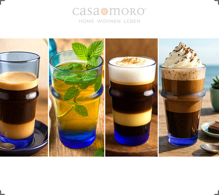 Ποτήρια atte Macchiato σε σετ των 4, από ανακυκλωμένο γυαλί, ιδανικά για ζεστά ή κρύα ροφήματα