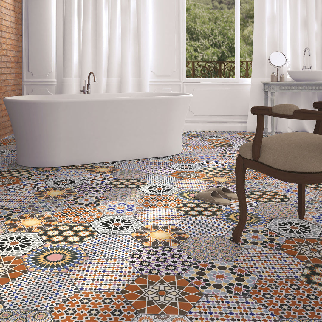 Πλακάκια Oriental patchwork – 32,8x28,5 cm εξάγωνο