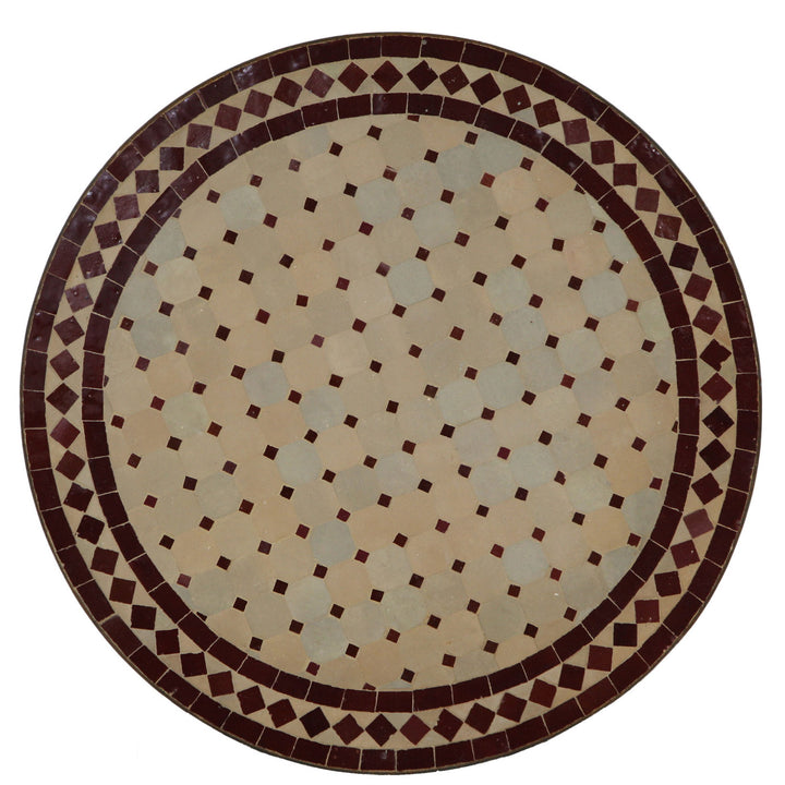 Τραπέζι Bistro Mosaic Στρογγυλό 70 cm Bordeaux/Rhombus