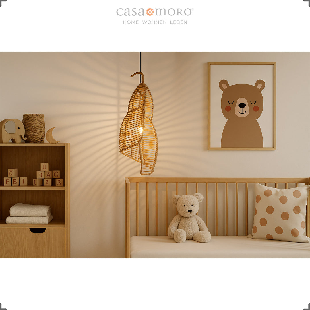 Φωτιστικό Rattan στο παιδικό δωμάτιο - φυσικό & άνετο